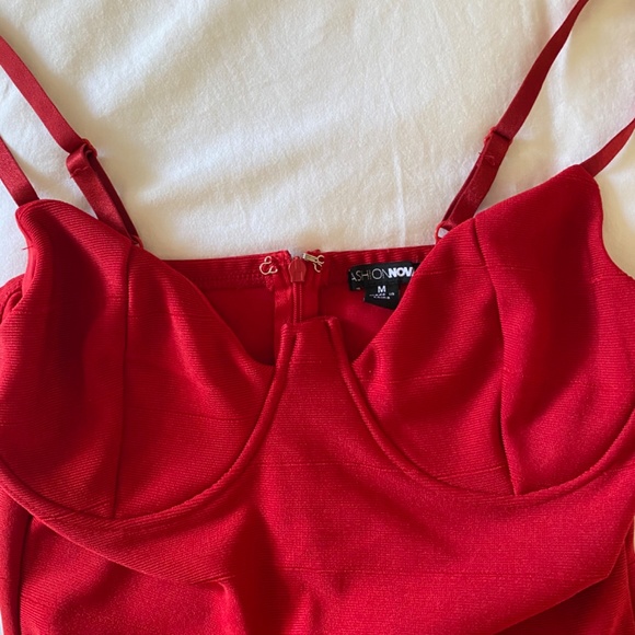 Fashion Nova Red Bandage Dress - Picture 3 of 3